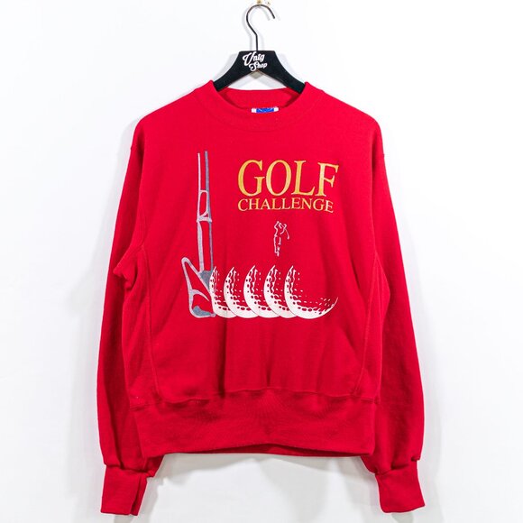 Golf Challenge Sweatshirt Medium VTG 90s Weave Style USA Made - Picture 1 of 7